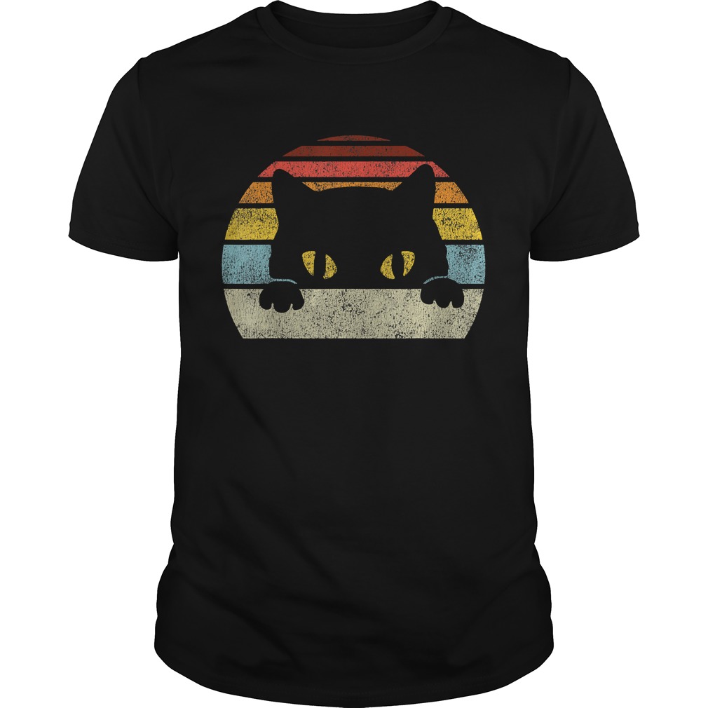 Vintage Black Cat Lover Retro Style Cats Gift TShirt