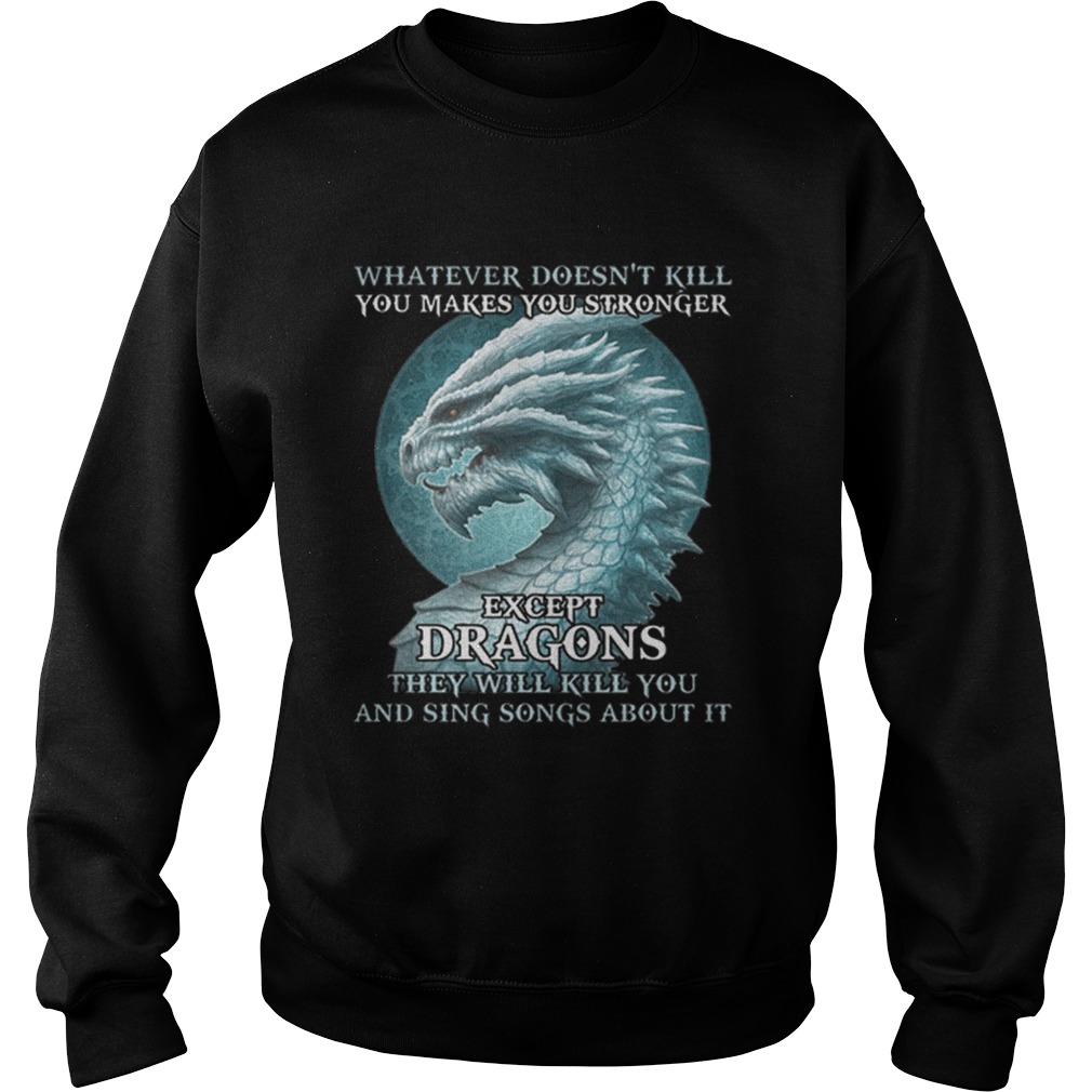 Whatever doesnt kill you makes you stronger except dragons Sweatshirt