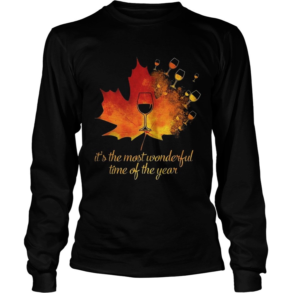Wine leaf Its the most wonderful time of the year LongSleeve