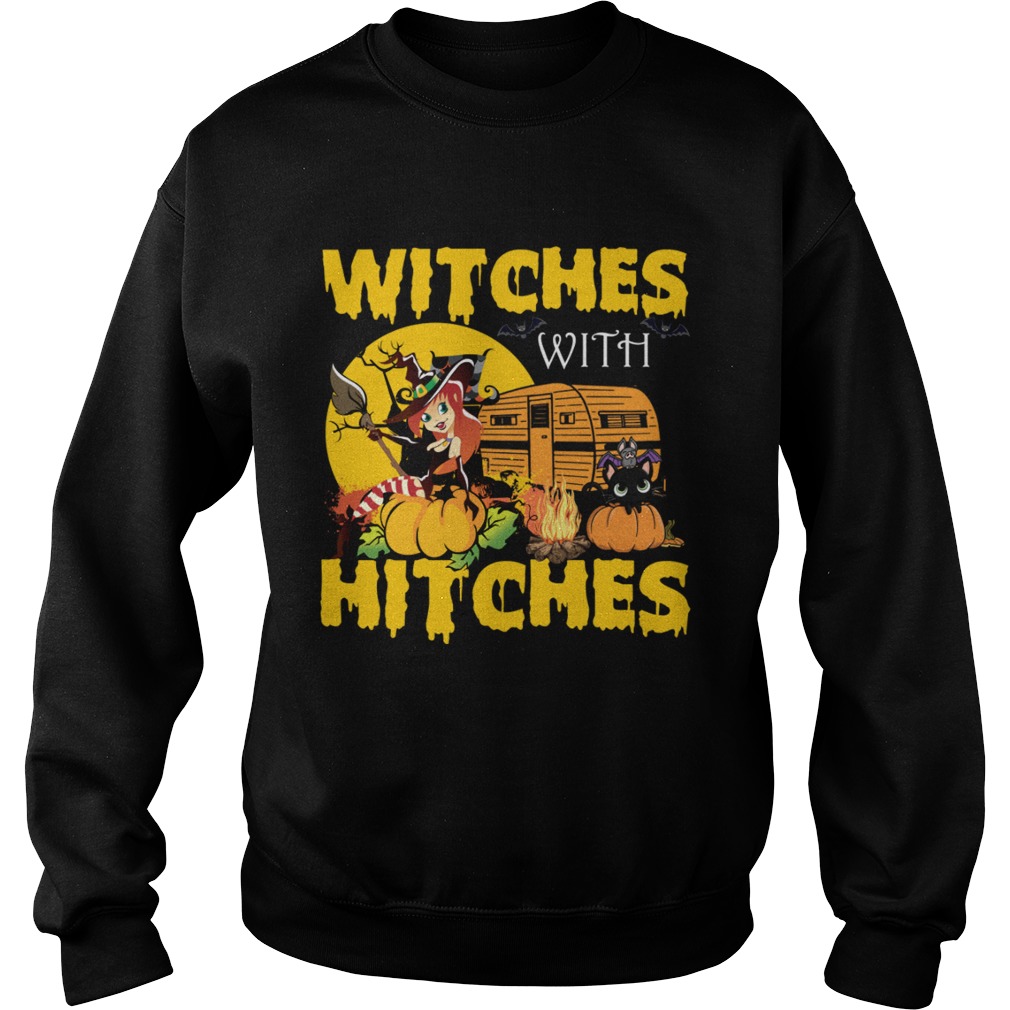 Witches With Hitches Funny Camping Halloween Girls Women Shirt Sweatshirt