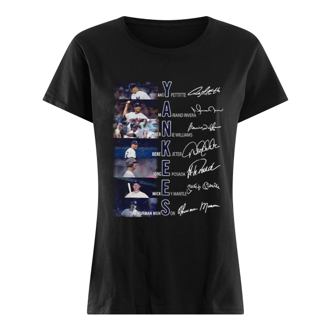 Yankees Andy Pettitte Mariano Rivera Bernie Williams signature Classic Women's T-shirt