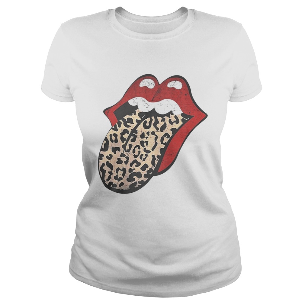 1570521809Red lips leopard tongue the rolling stones t Classic Ladies
