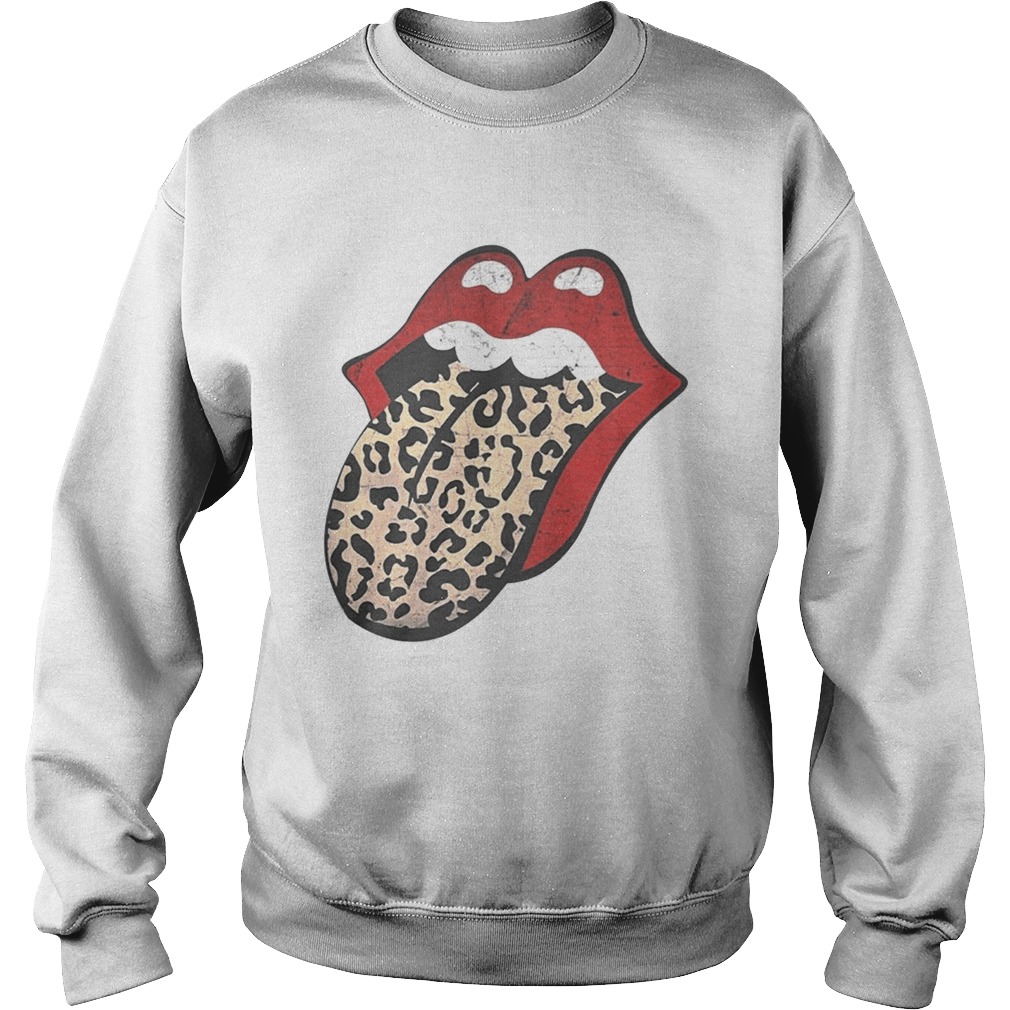 1570521809Red lips leopard tongue the rolling stones t Sweatshirt
