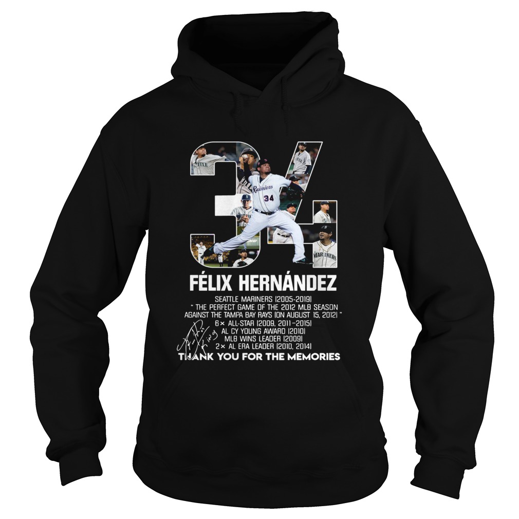 34 Felix Hernandez all awards thank you for the memories Hoodie
