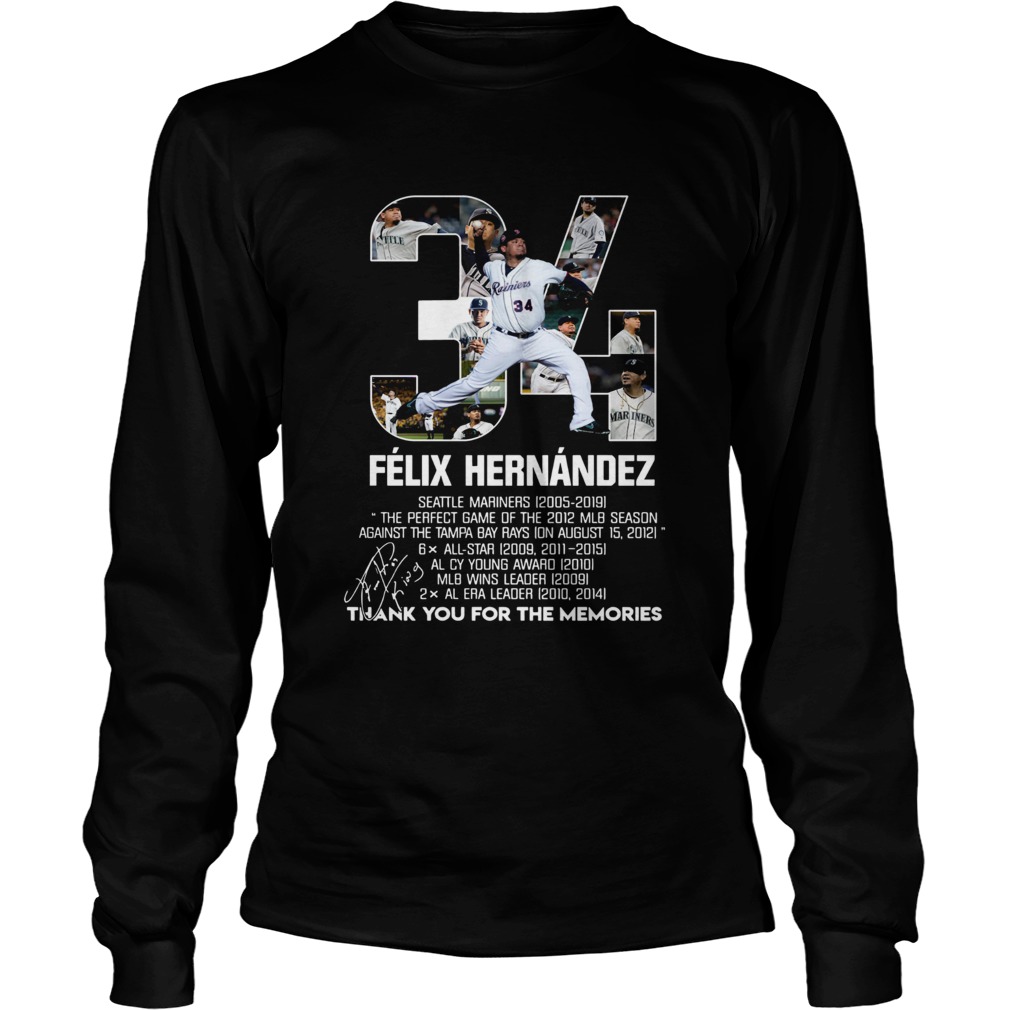 34 Felix Hernandez all awards thank you for the memories LongSleeve