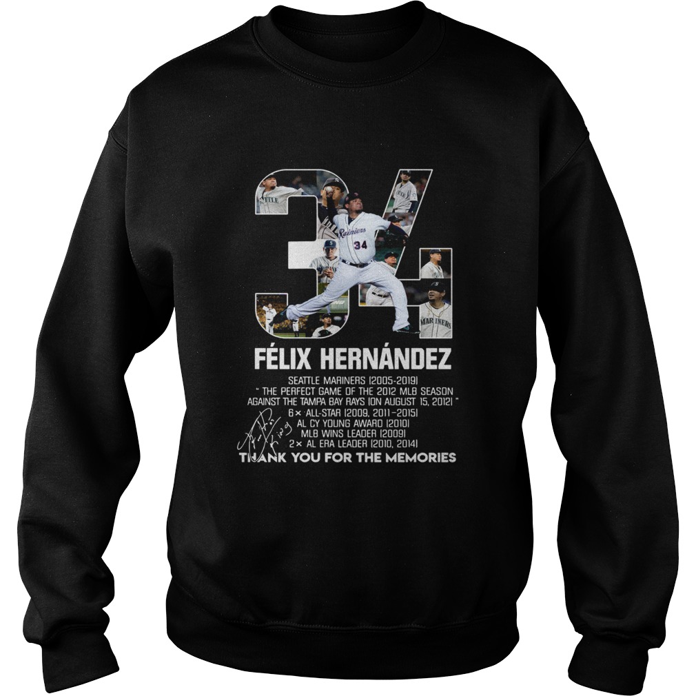 34 Felix Hernandez all awards thank you for the memories Sweatshirt