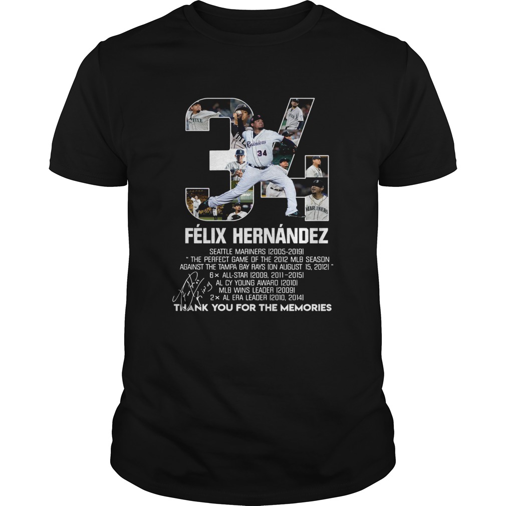 34 Felix Hernandez all awards thank you for the memories shirt