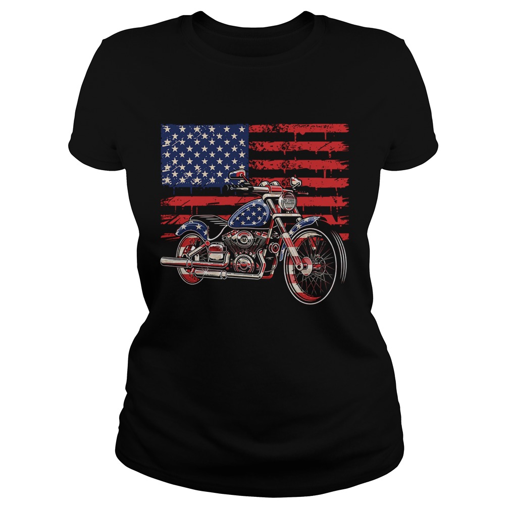 4th of july t motorcycle TShirt Classic Ladies