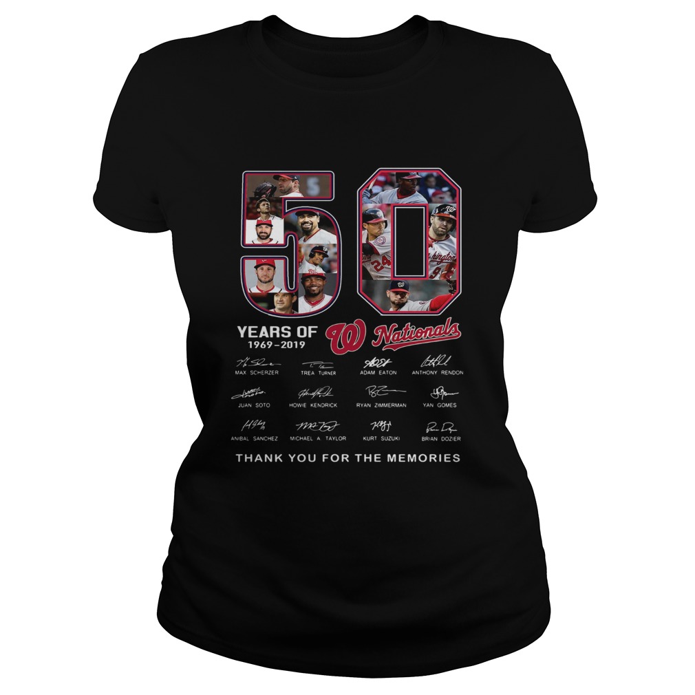 50 Years of Washington Nationals thank you for the memories signature Classic Ladies