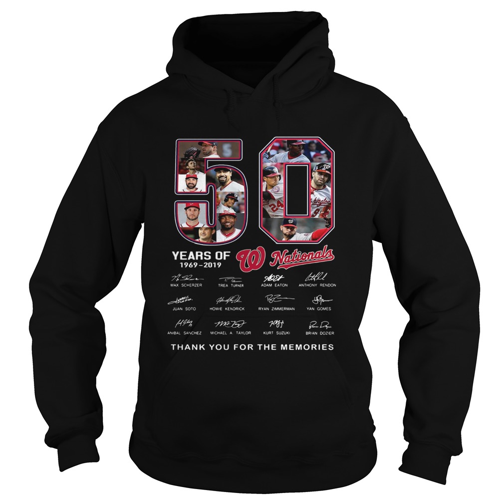 50 Years of Washington Nationals thank you for the memories signature Hoodie