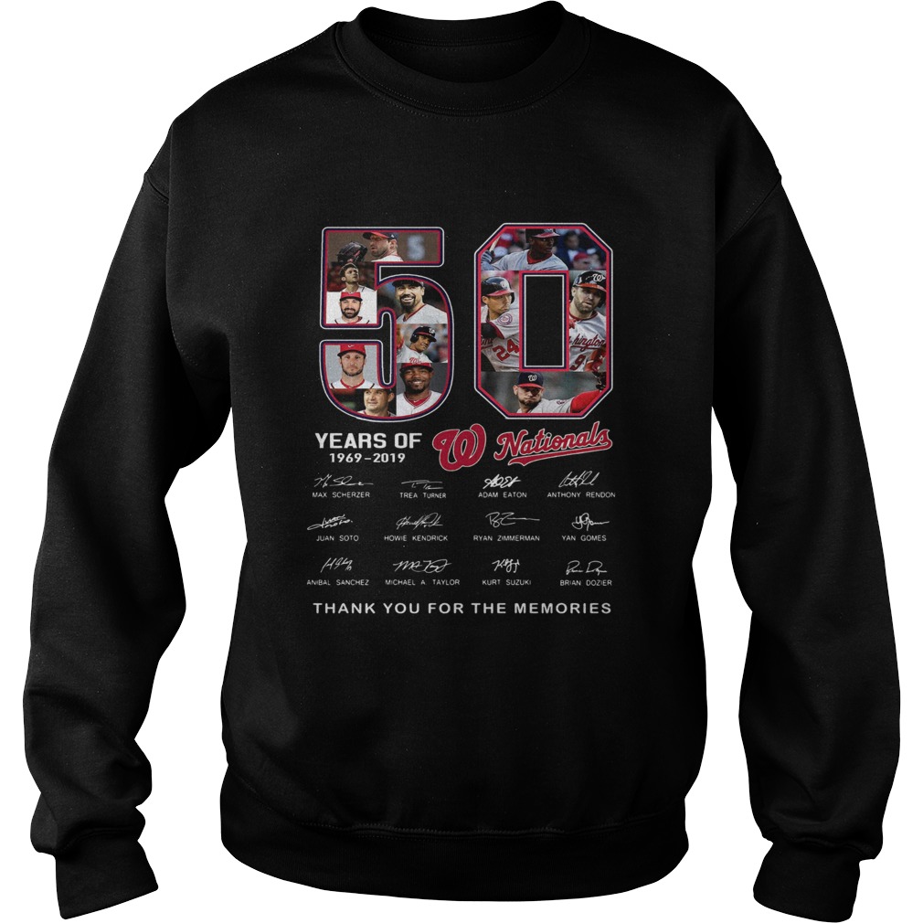 50 Years of Washington Nationals thank you for the memories signature Sweatshirt