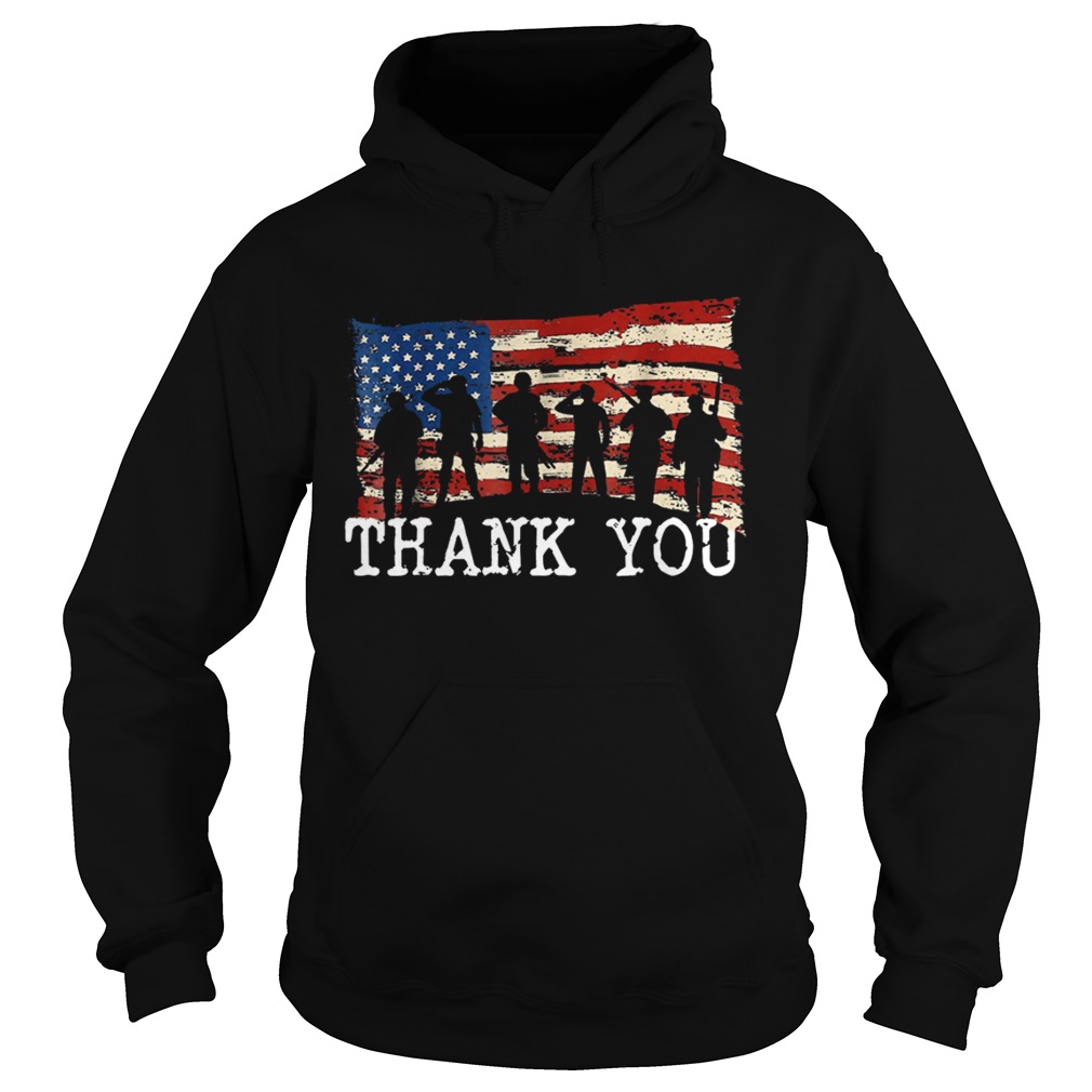 American Flag Thank you Veterans Shirt Hoodie
