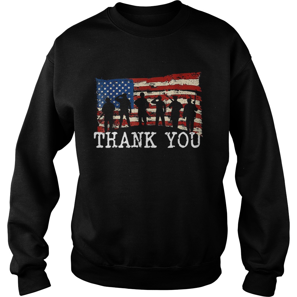 American Flag Thank you Veterans Shirt Sweatshirt