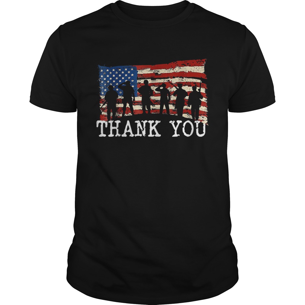 American Flag Thank you Veterans Shirt