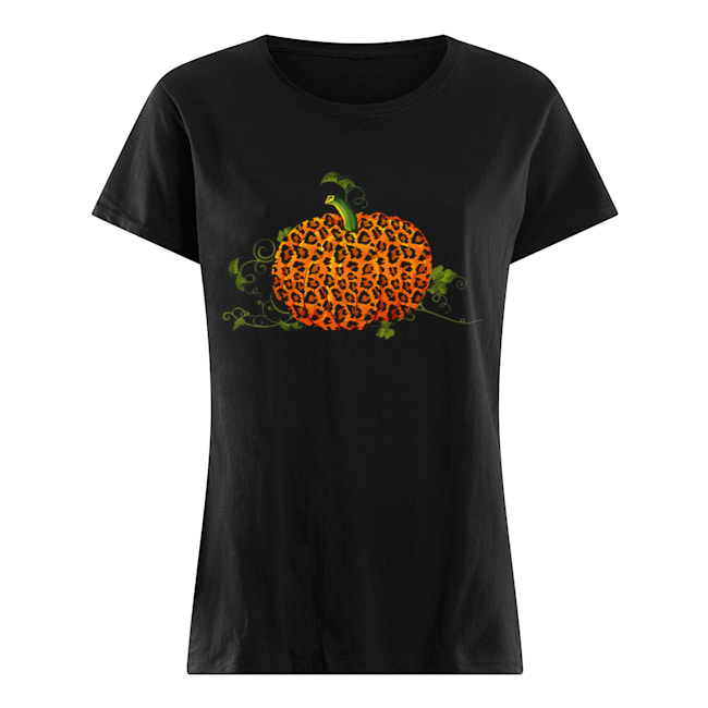 Animal Leopard Pumpkin Fall Autumn Halloween Gift T-Shirt Classic Women's T-shirt
