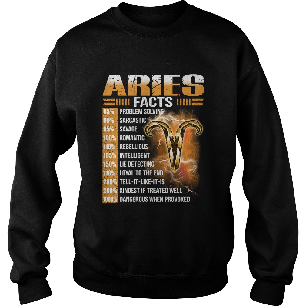 Aries facts problem solving sarcastic savage romantic rebellious Sweatshirt