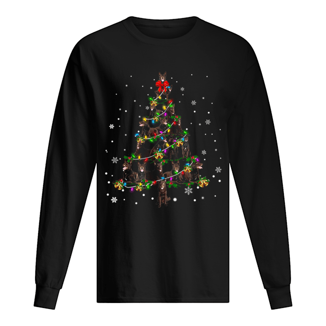 Australian Kelpie Christmas Tree T-Shirt Long Sleeved T-shirt 