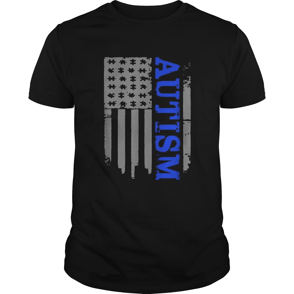 Autism Awareness American flag veteran shirt