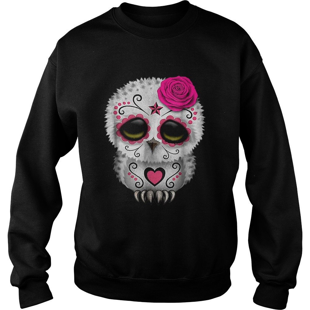 Awesome Owl Sugar Skull Trick Or Treat Pumpkin Halloween Boo Sweatshirt