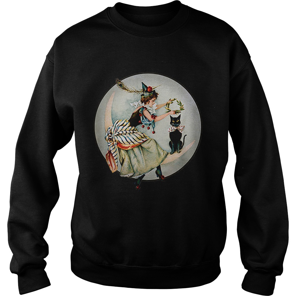 Awesome The Black Cat Magazine Vintage Halloween Woman And Cat Sweatshirt