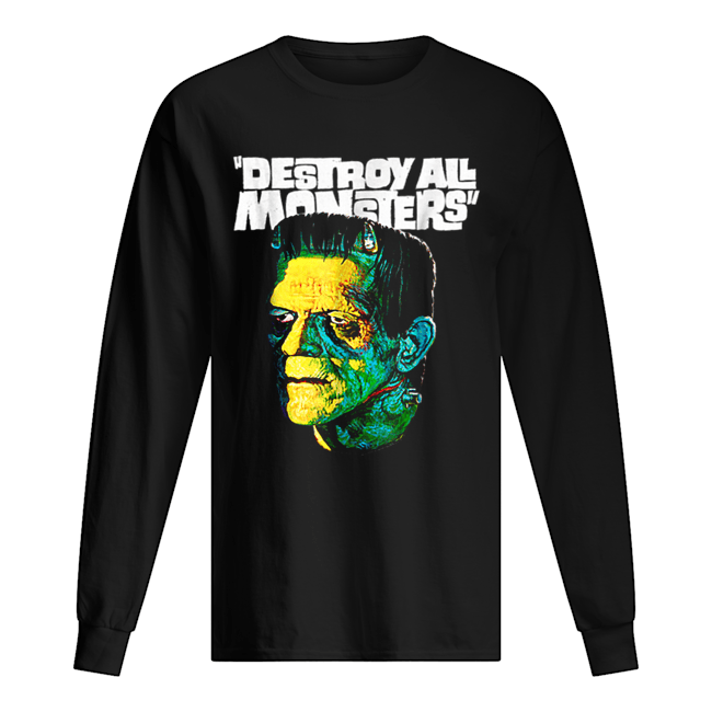 Awesome Vintage Frankenstein Halloween Party Horror Movie Long Sleeved T-shirt 
