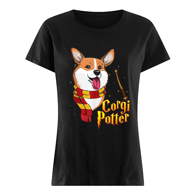 Beautiful Potter Corgi Harry Pawter Cute Corgi Dogs Halloween Classic Women's T-shirt