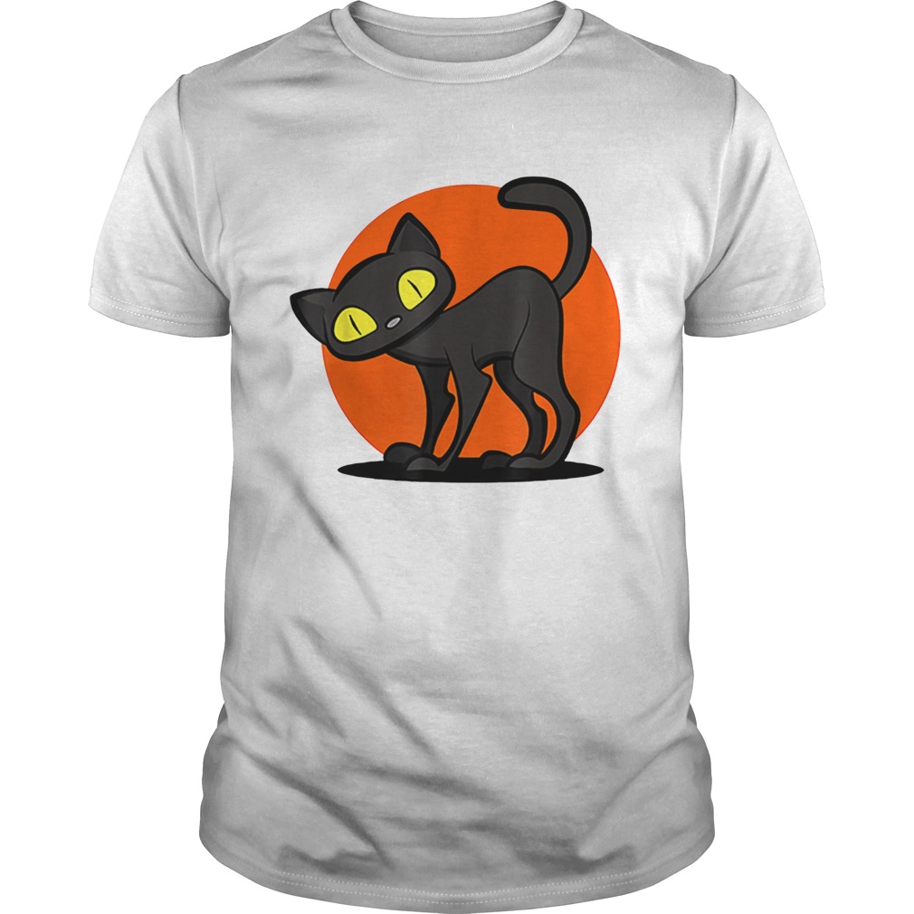 Beautiful Scary Halloween cute Black Cat Women Men Kids Gift shirt