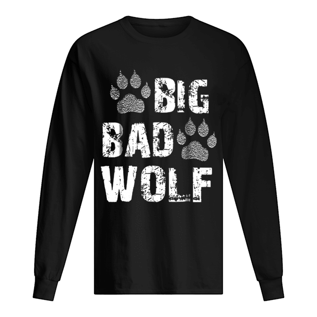 Big Bad Wolf Paw Print Halloween Costume Long Sleeved T-shirt 