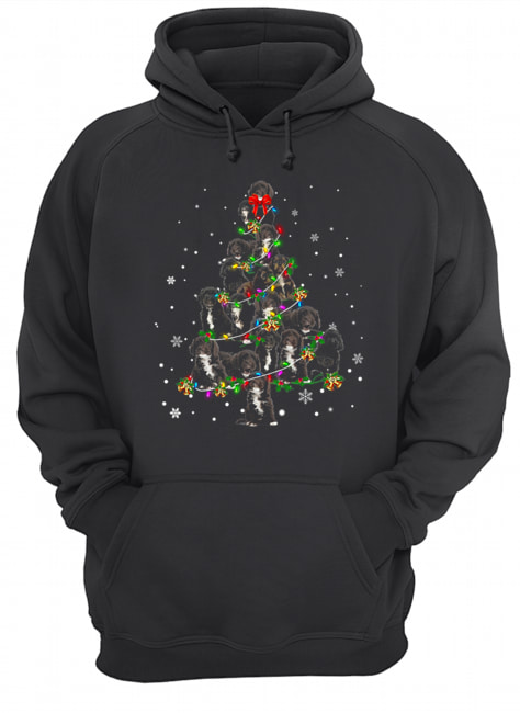 Black Cockapoo Christmas Tree T-Shirt Unisex Hoodie