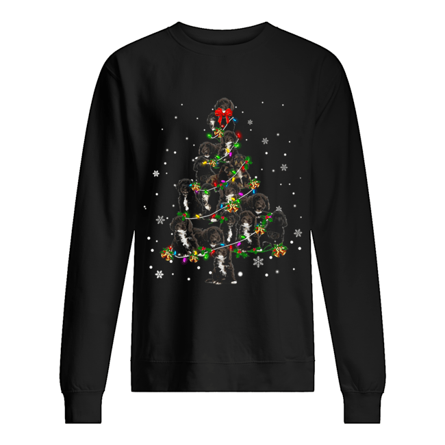 Black Cockapoo Christmas Tree T-Shirt Unisex Sweatshirt