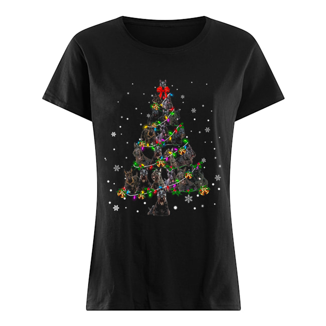 Black Scottie Christmas Tree T-Shirt Classic Women's T-shirt