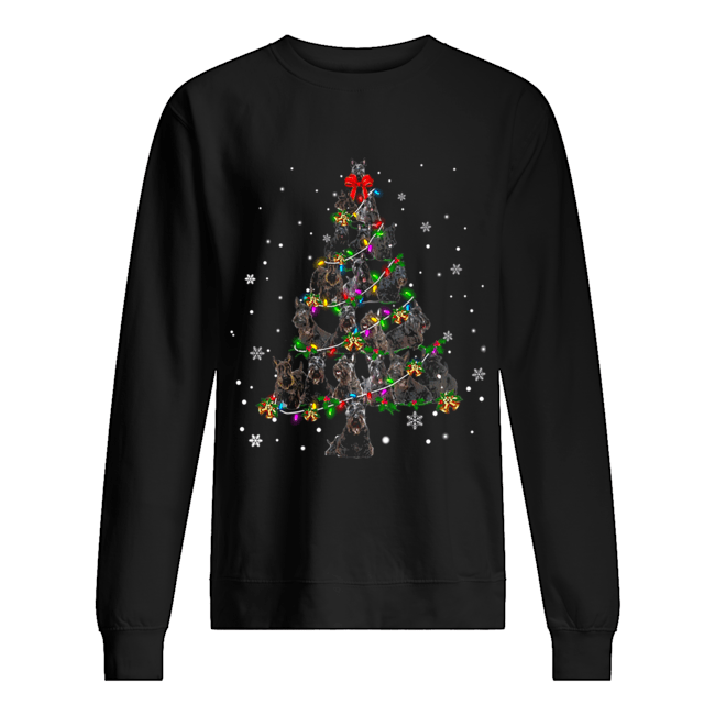 Black Scottie Christmas Tree T-Shirt Unisex Sweatshirt