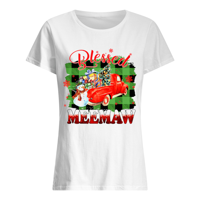 Blessed Meemaw Christmas Truck Snowman T-Shirt Classic Women's T-shirt