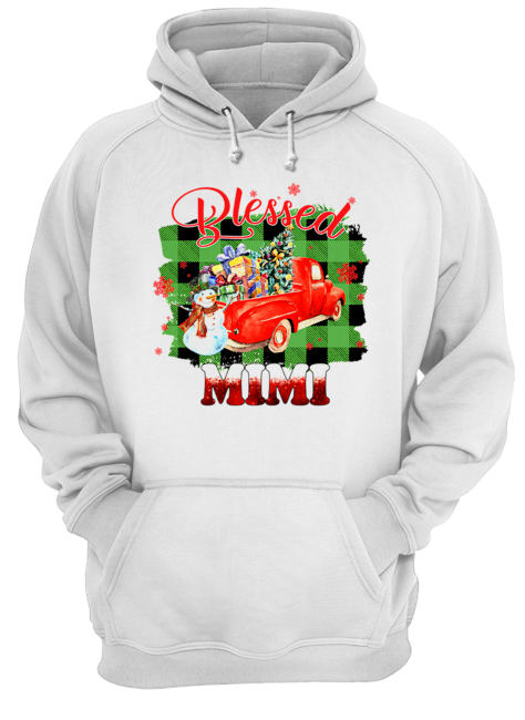 Blessed Mimi Christmas Truck Snowman T-Shirt Unisex Hoodie