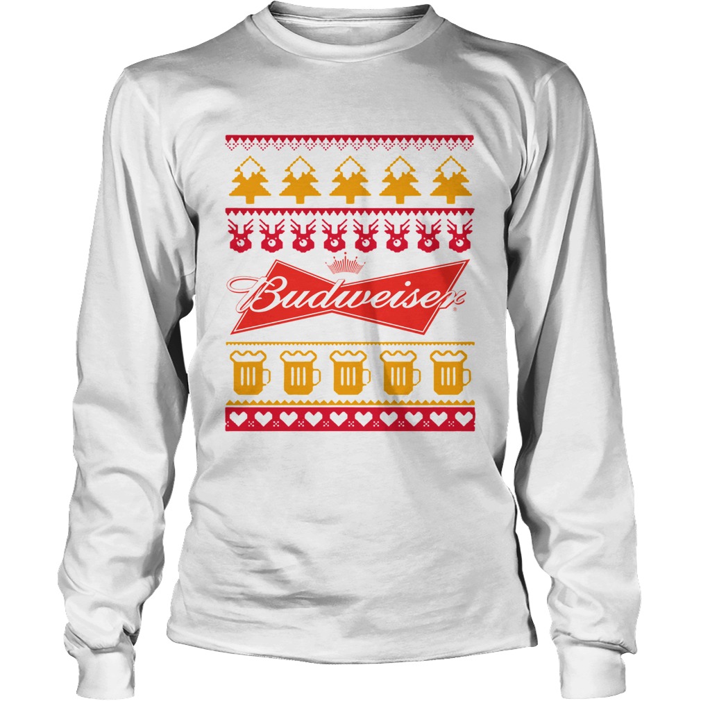 Budweiser Christmas TShirt LongSleeve