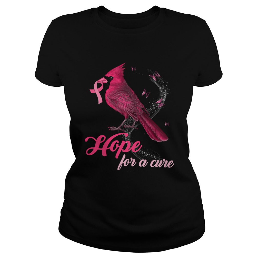 Cardinal Breast Cancer Awareness Hope For A Cure Shirt Classic Ladies