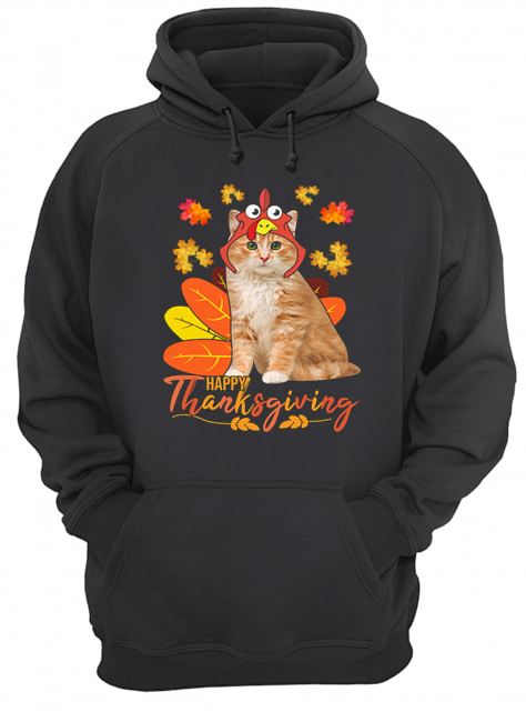 Cat Happy ThanksGiving Funny Cat Lover Gift T-Shirt Unisex Hoodie
