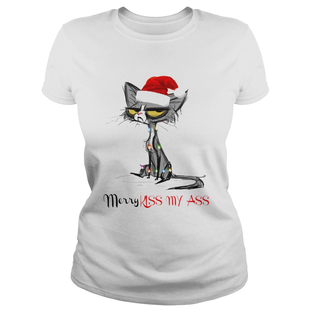 Cat Merry Kissmyass Christmas Classic Ladies