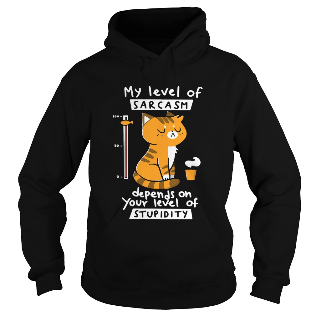 Cat My Level Of Sarcasm Depends On Your Level Of Stupidity Shirt Hoodie