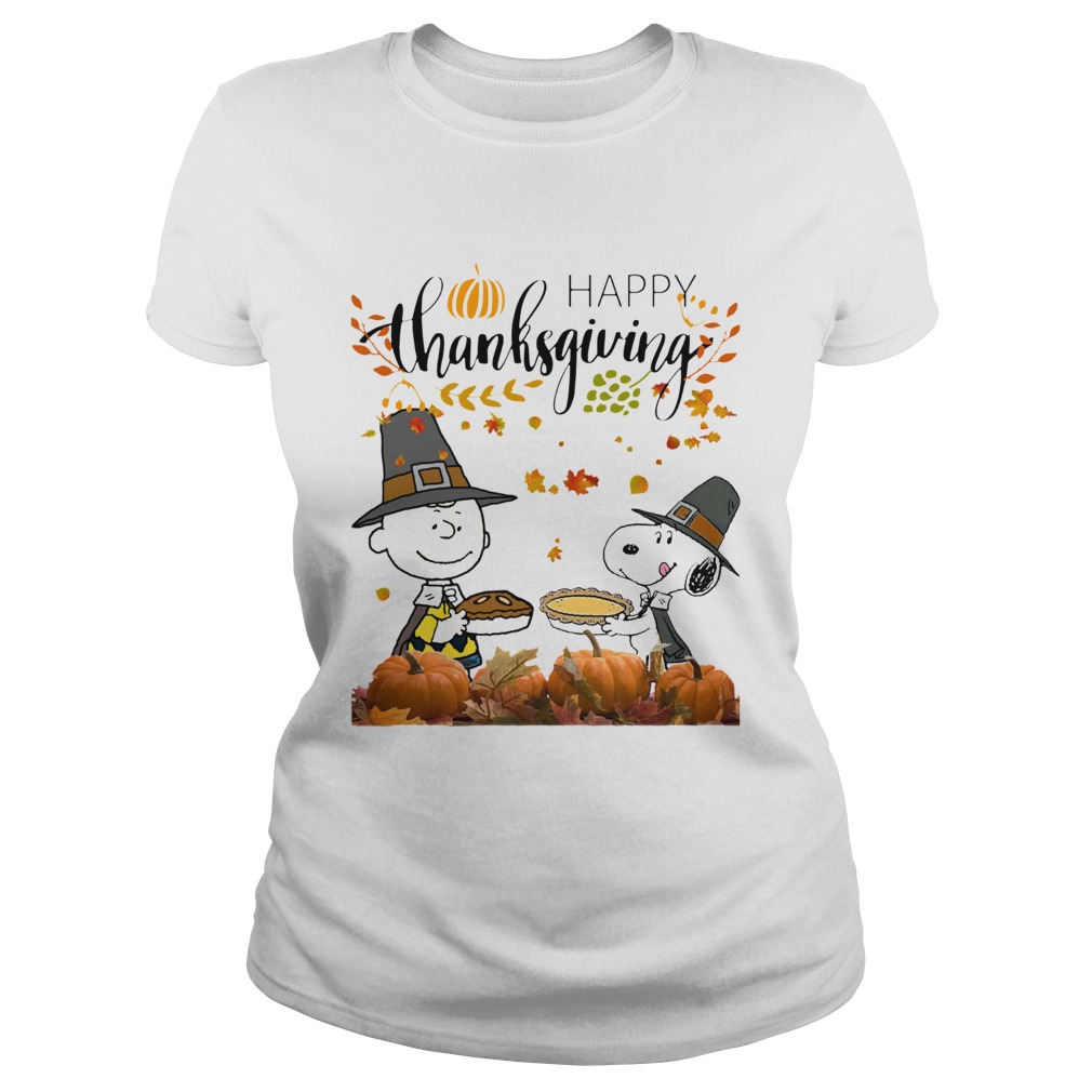 Charlie and Snoopy Peanuts happy Thanksgiving Classic Ladies
