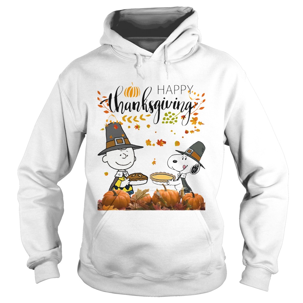 Charlie and Snoopy Peanuts happy Thanksgiving Hoodie