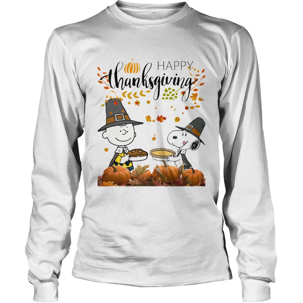 Charlie and Snoopy Peanuts happy Thanksgiving LongSleeve