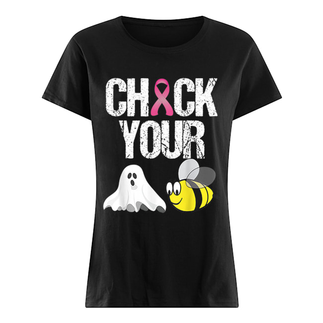 Check Your Boo Bees Funny Breast Cancer Halloween Classic Women's T-shirt