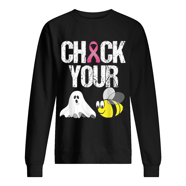 Check Your Boo Bees Funny Breast Cancer Halloween Unisex Sweatshirt