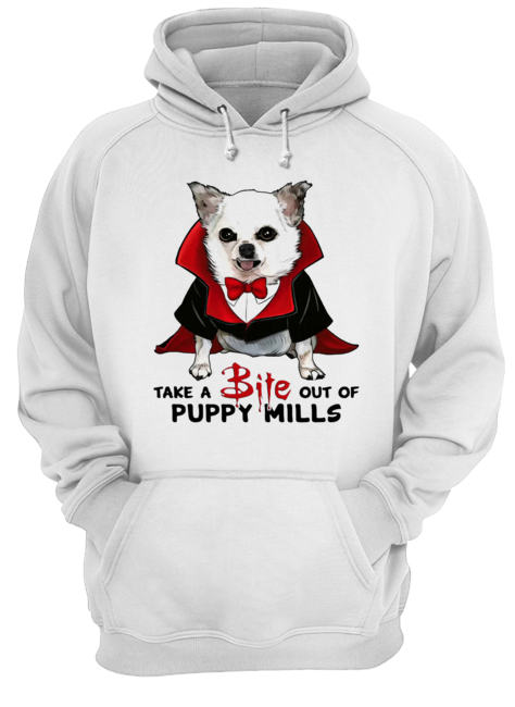 Chihuahua take a bite out of puppy mills Unisex Hoodie