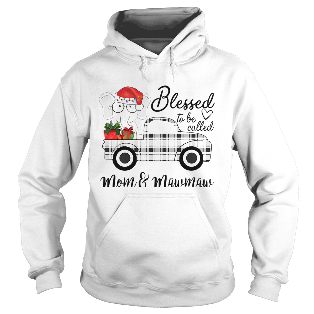 Christmas Blessed To Be Called MomMawmaw Elephant Truck TShirt Hoodie