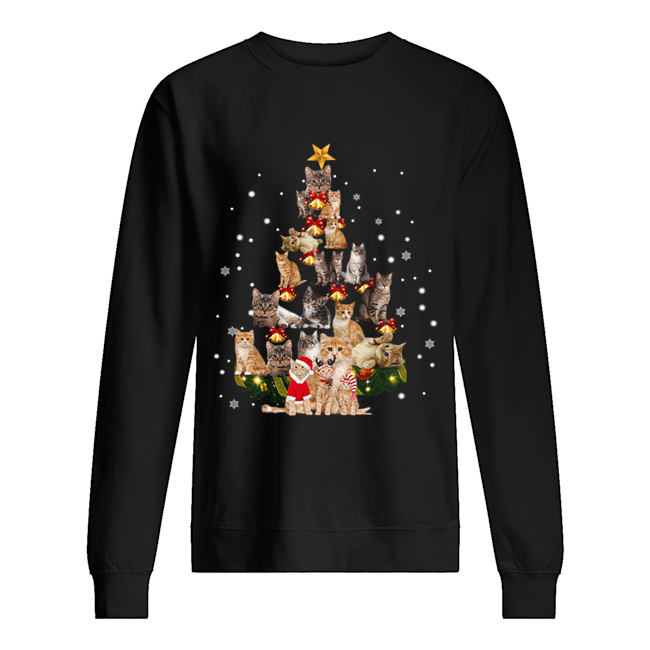 Christmas Cat Tree Funny Cat Lover Gift T-Shirt Unisex Sweatshirt