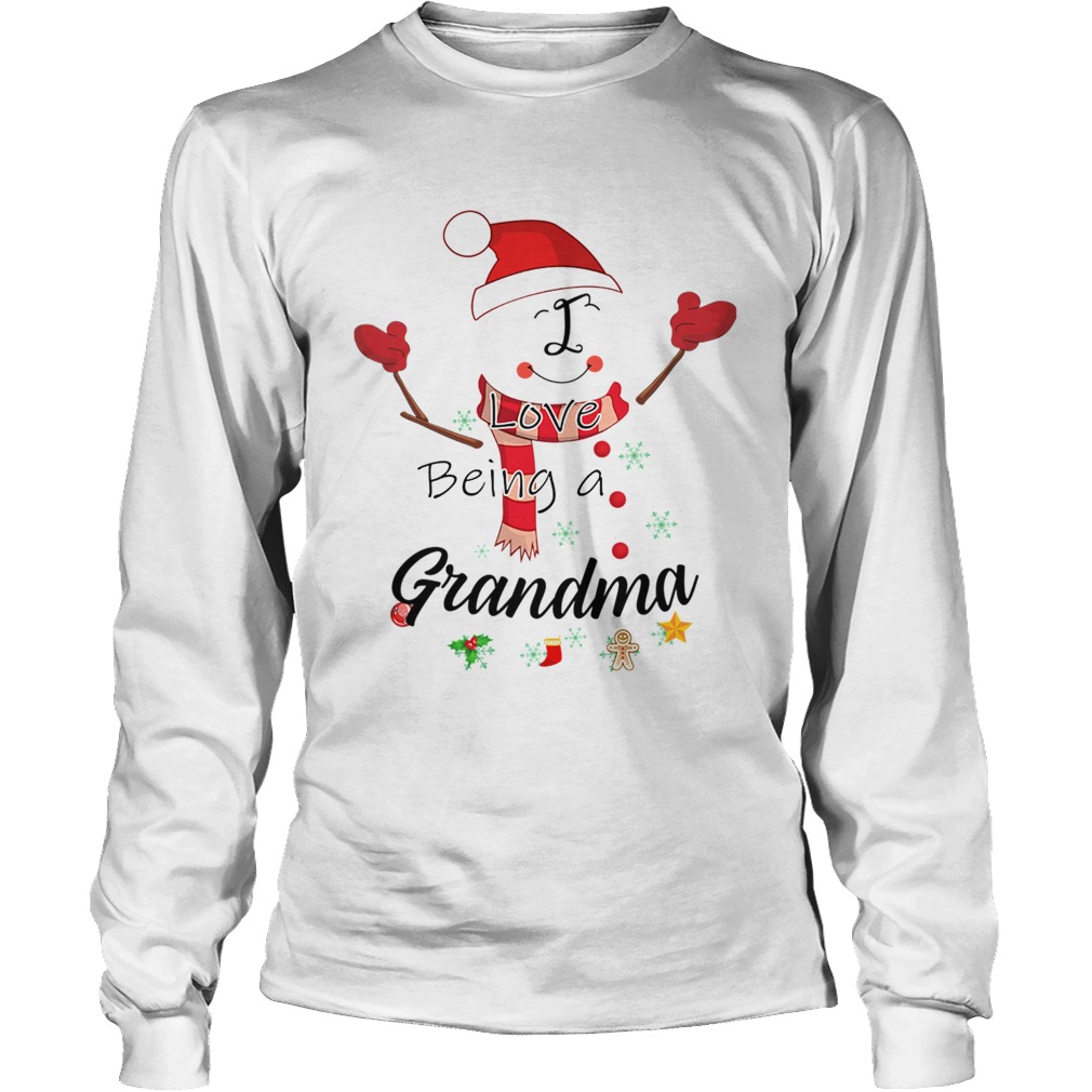 Christmas I Love Being A Grandma Snowman TShirt LongSleeve
