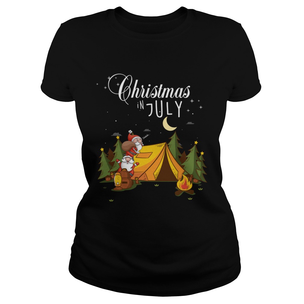 Christmas In July Festival Funny Camping Shirt Classic Ladies
