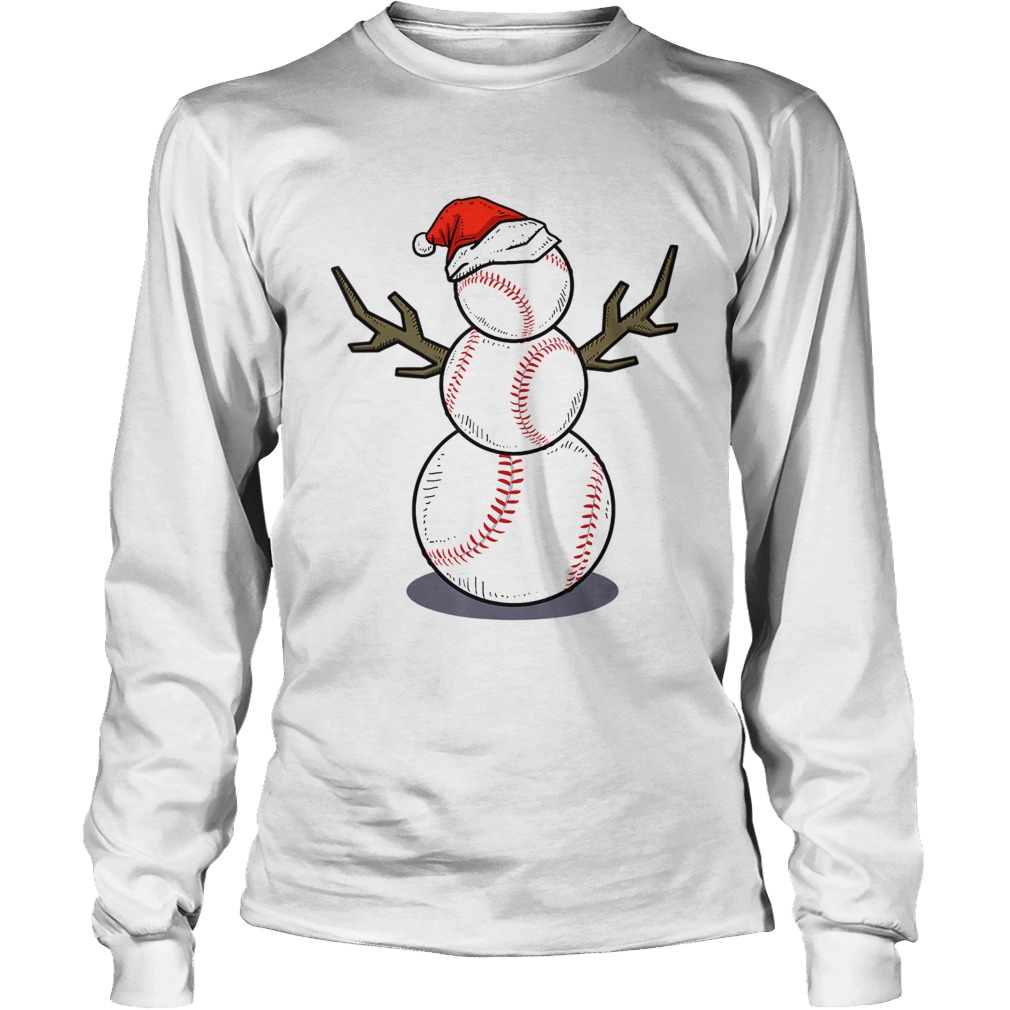 Christmas in July Summer Baseball Snowman Party Gift TShirt LongSleeve